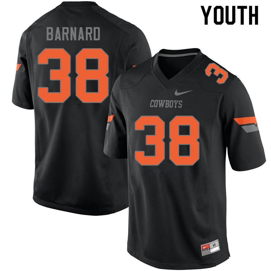 Youth #38 Carter Barnard Oklahoma State Cowboys College Football Jerseys Sale-Black - Click Image to Close